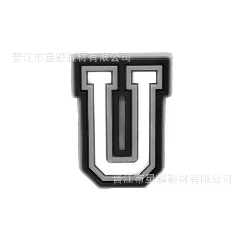 En stock agujero zapatos accesorios PVC plástico gota zapato flor zapato hebilla zapato decoración carta número 37 correa de muñeca hebilla decorativa flor