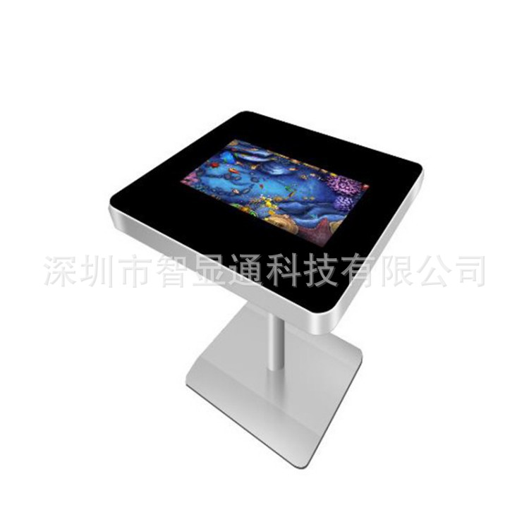 21.5寸智能触摸圆形茶几一体机电容屏触摸圆形查询桌面液晶洽谈桌