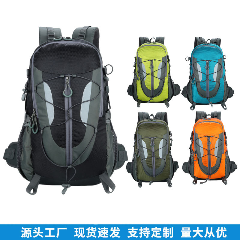 Bolsa de montaña al aire libre de gran capacidad multifuncional bolsa de camping ligera doble cremallera estereospirativa mochila deportiva al por mayor