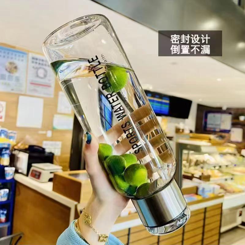 大容量吨吨杯子高颜值吨吨桶玻璃茶水分离杯便携式带提绳送杯套|undefined