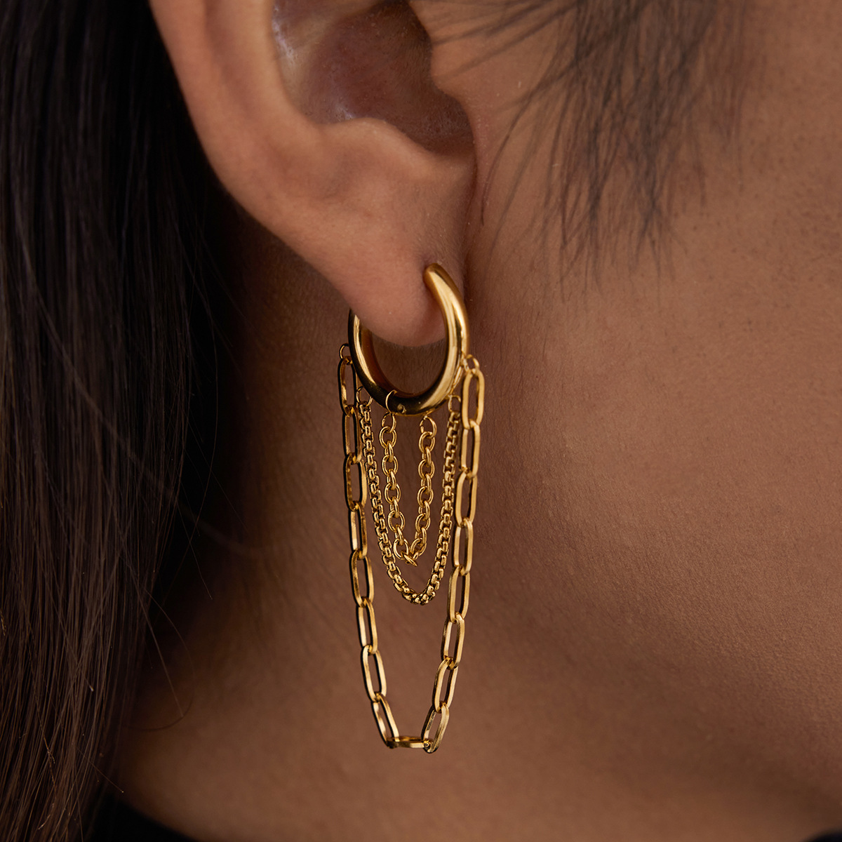 design minimalistic universal earrings stainless steel
