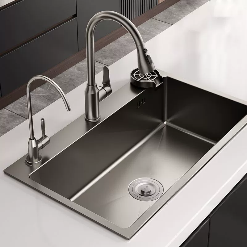 Nano -gray sink Large slot thickened stainless steel kitchen washing basin wash basin house house pool