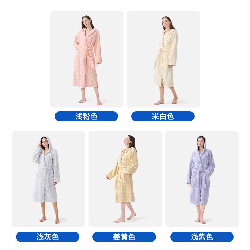 국경 간 버블 벨벳 목욕 가운 7A 항균 여성의 부드러운 빠른 건조 대형 목욕 타월 두꺼운 초대형 파자마 긴 느슨한 잠옷
