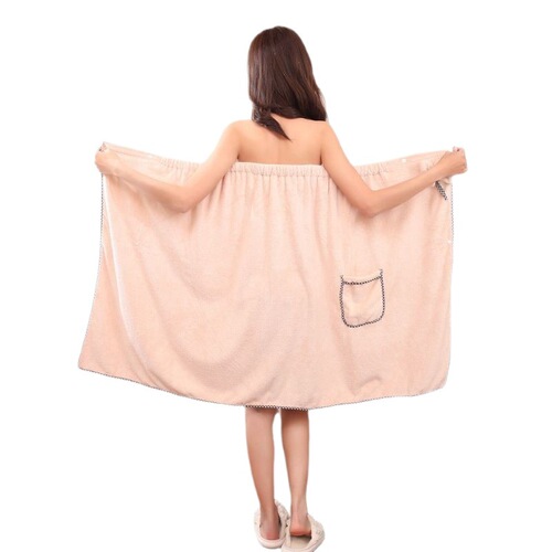 High-density suit two-piece chest wrap coral velvet bath dress shower cap absorbent easy-to-dry adult household bath towel hair drying cap