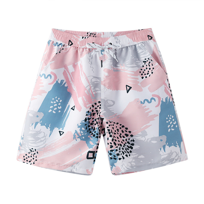 Pantalones de playa versión suelta de cinco puntos para hombres parque acuático bañador de aguas termales pareja vacaciones en el mar surf pantalones cortos de mujer de secado rápido