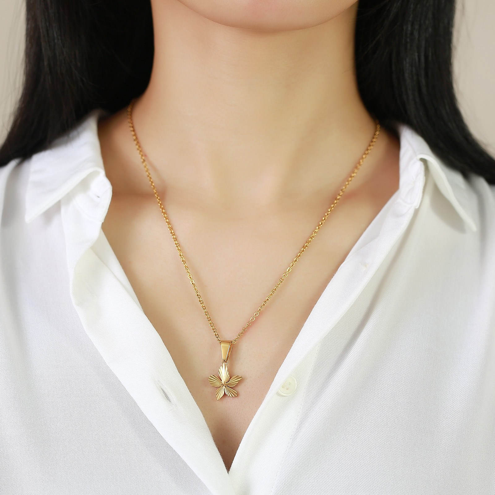 Simple Style Star Stainless Steel Plating Pendant Necklace 1 Piece