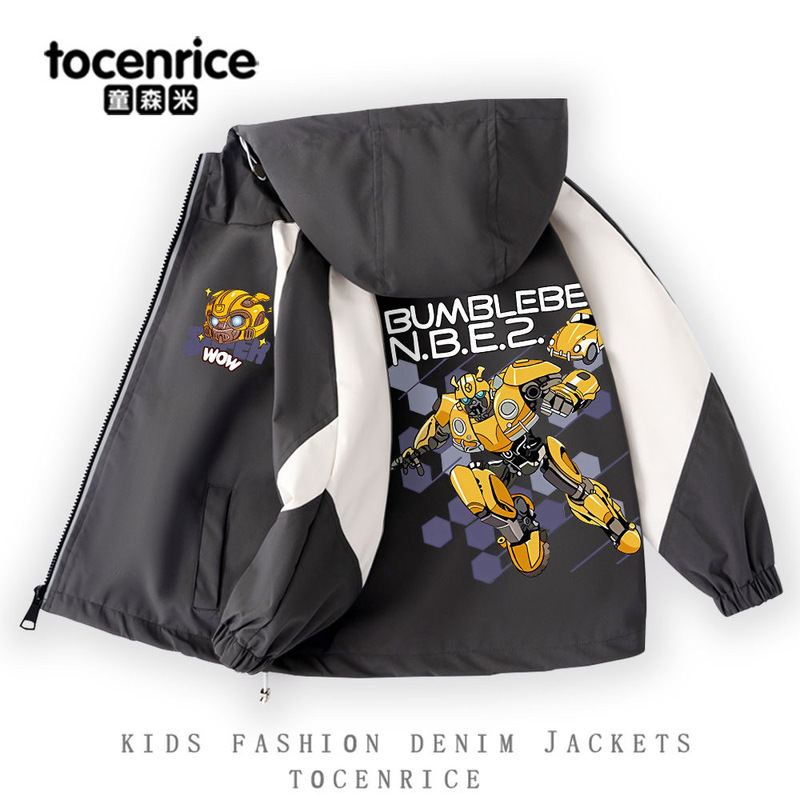 Transformers Bumblebee 2025 New Children's fleece-lined Jacket Winter Handsome Boys Windbreaker Trendy Transformers Bumblebee 2025 New Children's fleece-lined Jacket Winter Handsome Boys Windbreaker Trendy