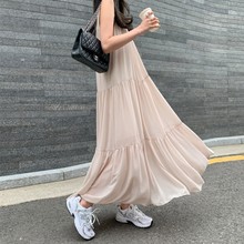 无袖背心连衣裙长款拖地裙气质名媛高端女神范高级感2024新款女夏