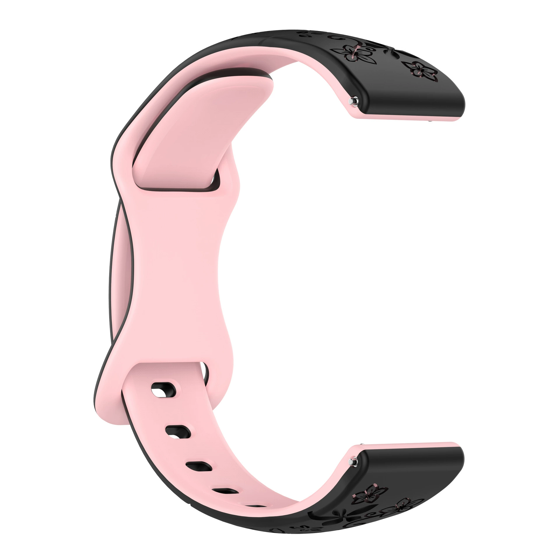 Совместимо с Samsung Huawei Huami Garmin, двухцветный тисненый силиконовый ремешок для талии 12/16/18/20/22 мм