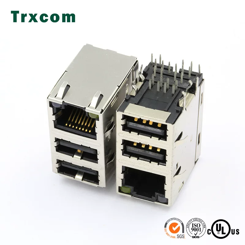 RJ45 оригинал ARJ11E-MCSB-A-B-EM2 сетевой разъем RJ45 сетевой порт с USB разъем