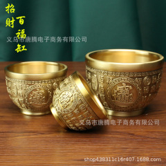 Brass Rice Storage Pot Treasure Pot Copper Ornament Office Pure Copper Products Extra Large Wealth Attracting Pot Metal Craft