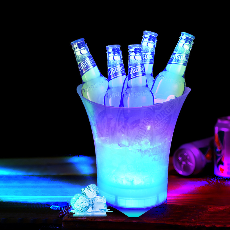 Folding luminous ice bucket 5-liter portable LED colorful luminous champagne bucket with wireless Bluetooth speaker ice bucket X3