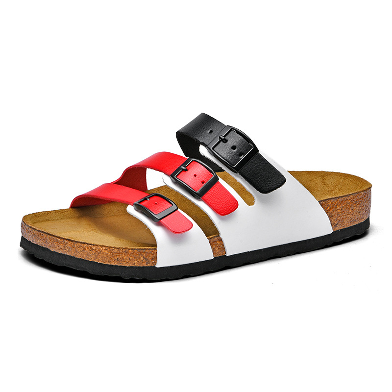 Nueva moda de verano pareja de sandalias de dedo para el hogar, zapatillas casuales para hombres y mujeres con suela gruesa