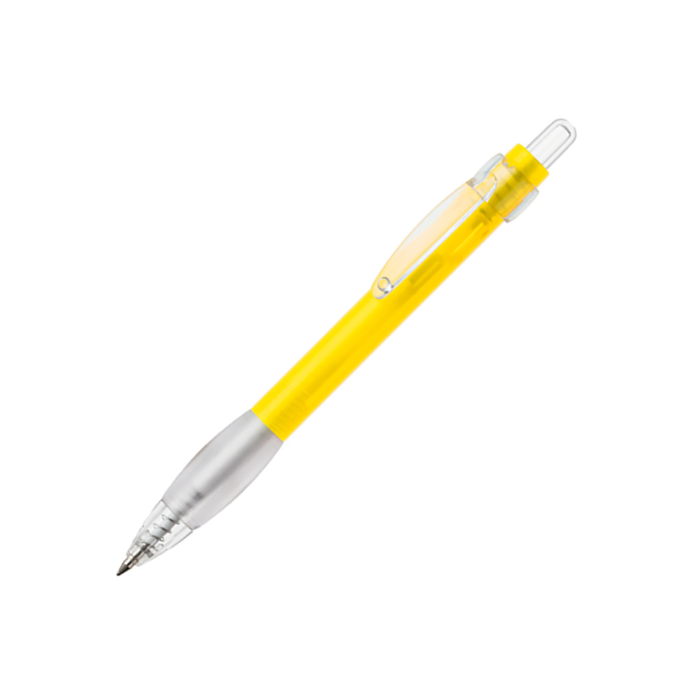 Bolígrafo de comercio exterior con cuerpo transparente, funda protectora blanca, bolígrafo retráctil, bolígrafo publicitario, bolígrafo de regalo, venta al por mayor del fabricante.