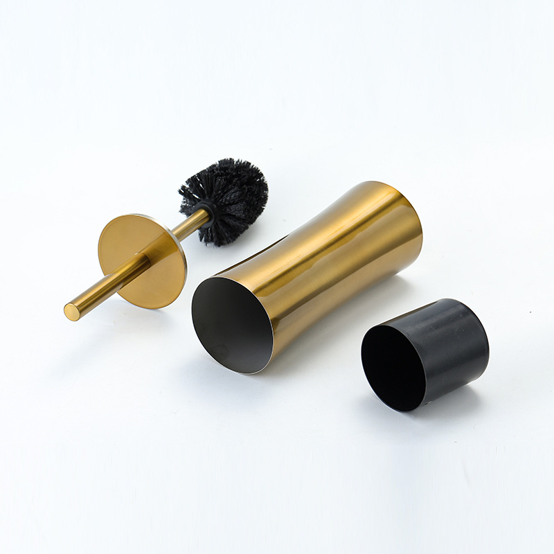 Cepillo de baño de piso de acero inoxidable Amazon transfronterizo cintura Limpieza de inodoro cepillo de baño traje de baño de oro