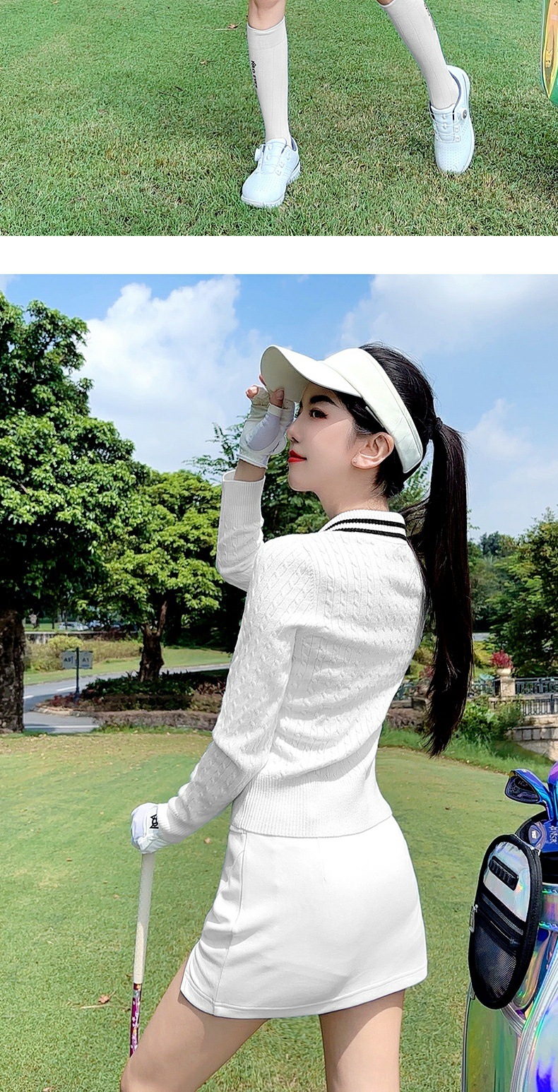 Áo len golf nữ mềm ấm ôm hông, tay dài cổ lọ, họa tiết bướm streamer — YF767 [Dụng cụ truyền phát bướm/Ấm áp/Kẻ sọc mềm] Áo len màu hồng Sakura chi tiết 13