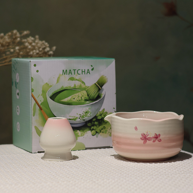 Ceramic Creative Matcha Bowl with Spout, Cute Girly Pink Frothing Tea Stirrer, Tea Whisk, Tea Brush, Tea Ceremony Gift Box Ceramic Creative Matcha Bowl with Spout, Cute Girly Pink Frothing Tea Stirrer, Tea Whisk, Tea Brush, Tea Ceremony Gift Box