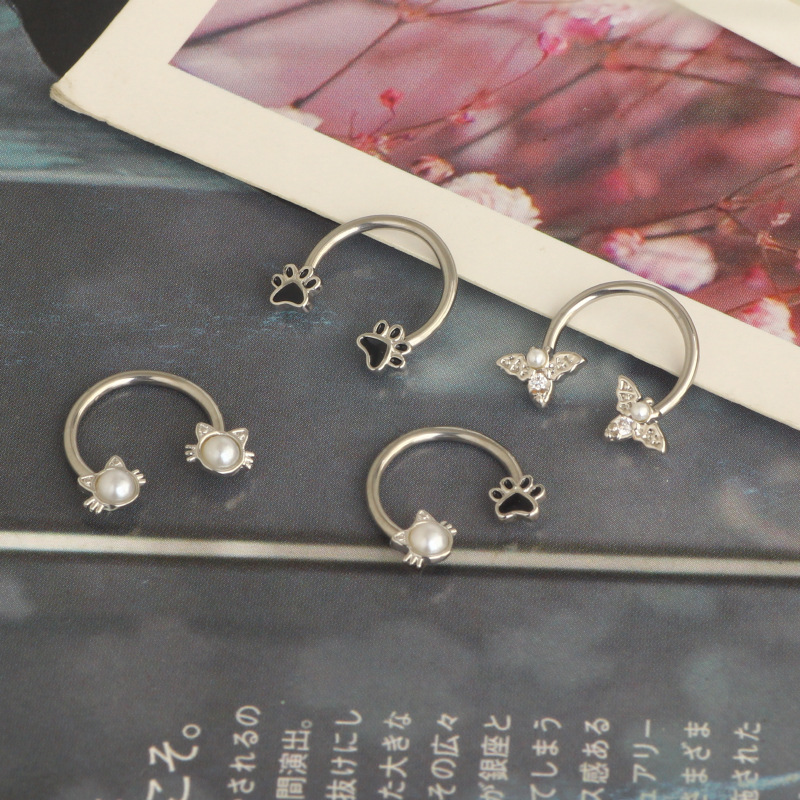 Pointed titanium steel lip stud product view