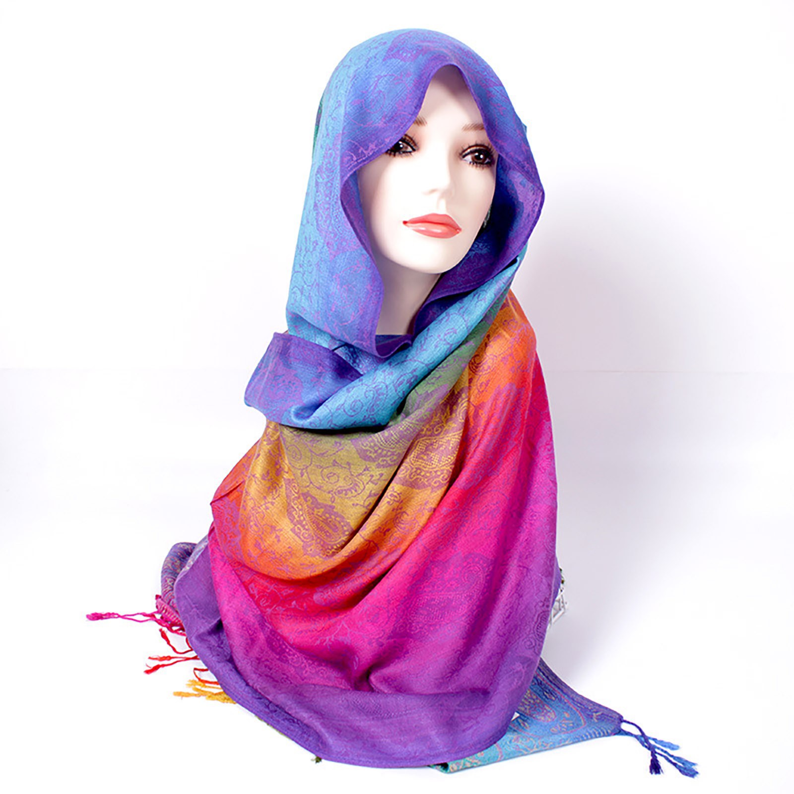 Femmes Décontractée Bloc De Couleur Nylon Foulard display picture 3