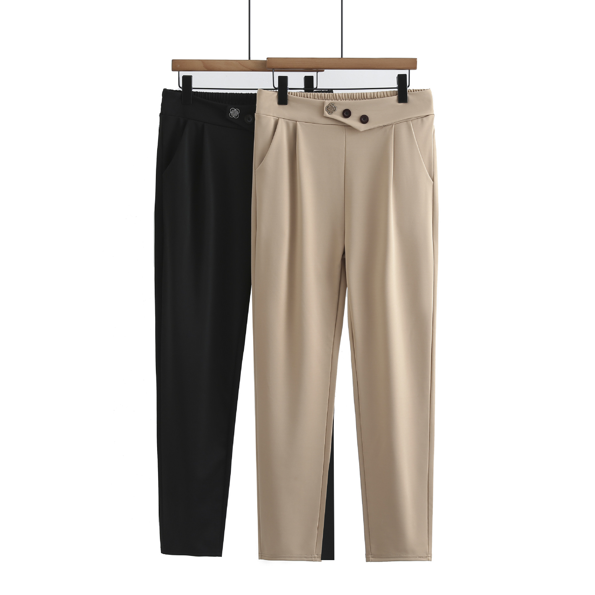 Mother's Spring Pants Middle-aged and Elderly Women's Straight-leg Pants Casual Loose Waist Women's Harlan Pants Slim-fit Leggings