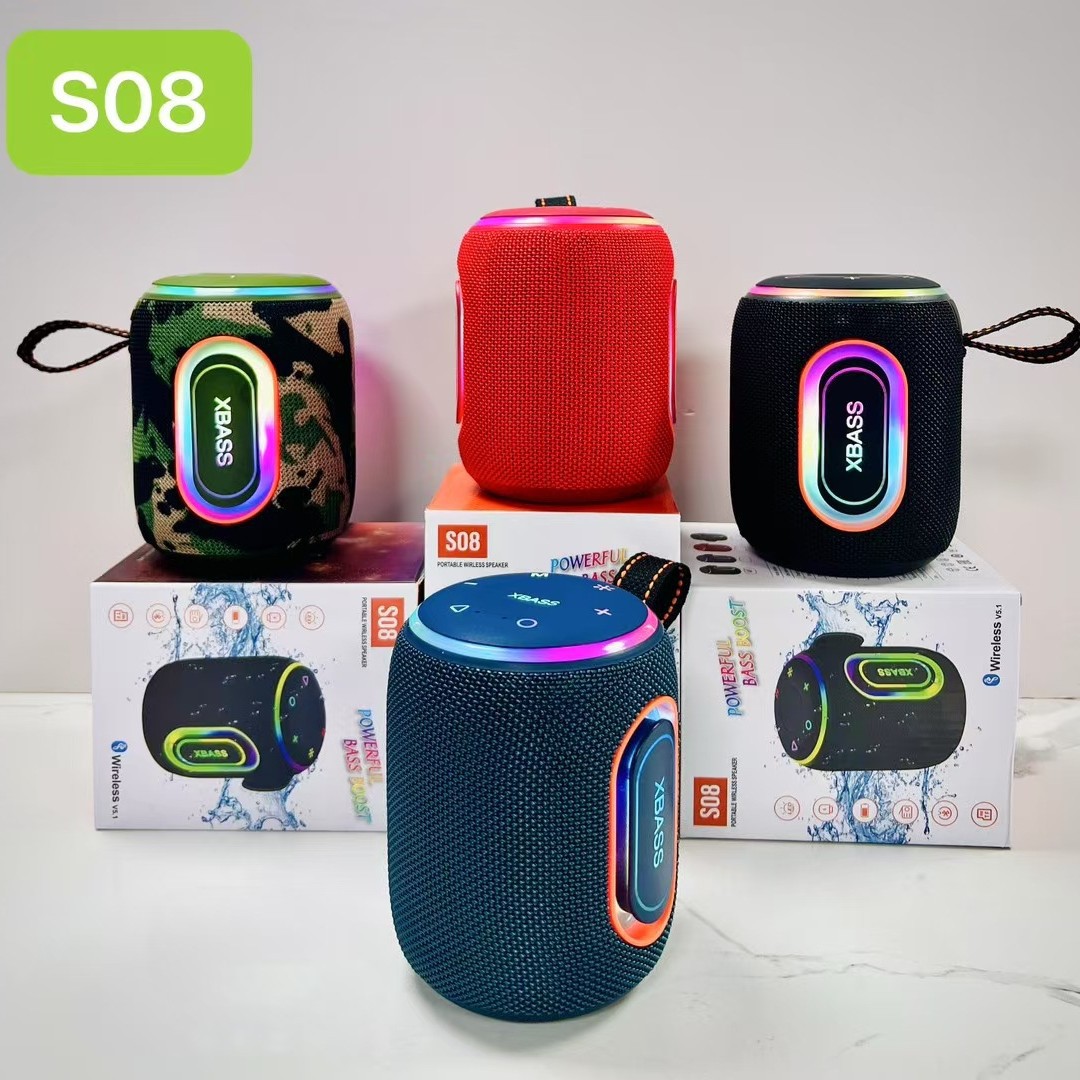 S08户外手提蓝牙音箱 XBASS插卡蓝牙可爱卡通迷你音箱 Speaker