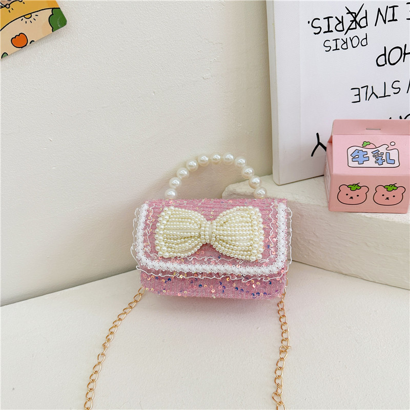 Nueva chica pequeña bolsa de hombro fragante bolso de moda perla esquinilla bolsa de cadena de cambio bolso cuadrado