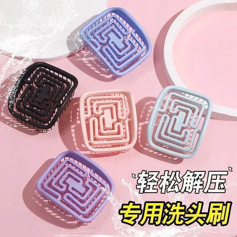 Peine de champú cuadrado hueco Peine de color caramelo Buen material Peine de masaje de espalda Peine de plástico de champú hueco