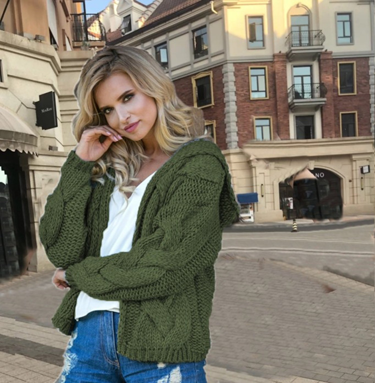 AliExpress Amazon suéter flojo de las mujeres de cuello alto engrosada suéter de invierno cálido abrigo vintage Twist lana gruesa