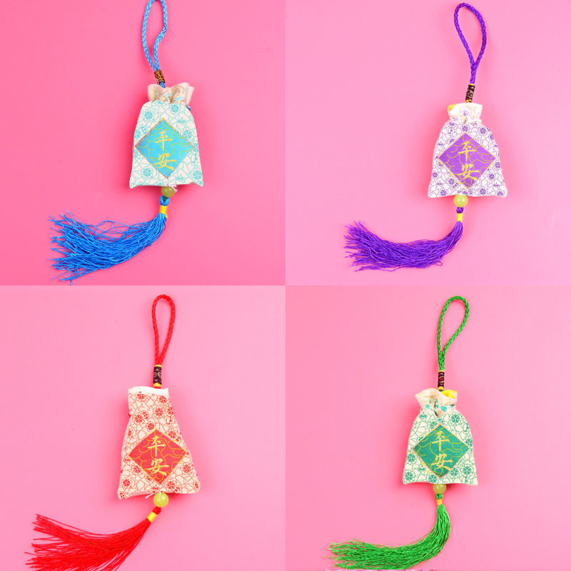 Factory wholesale lucky bag enterprise logo pharmacy promotional gift Chinese-style portable sachet empty bag peace luck fragrant pouch