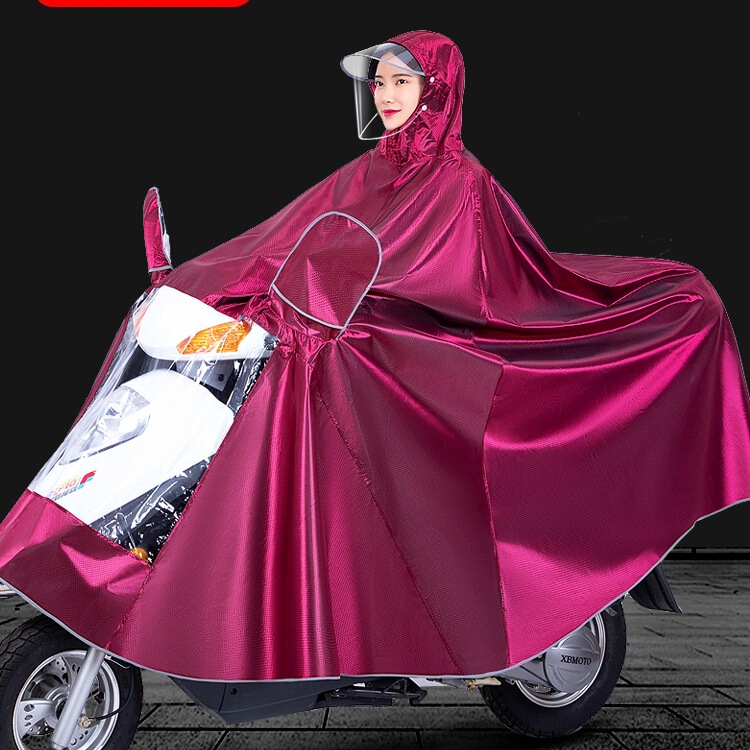 Electric Vehicle Raincoat for Men and Women, Special for Motorcycles and Electric Scooters, Thickened and Enlarged, Double-Person Long Style, Full-Body Rainstorm-Proof Poncho