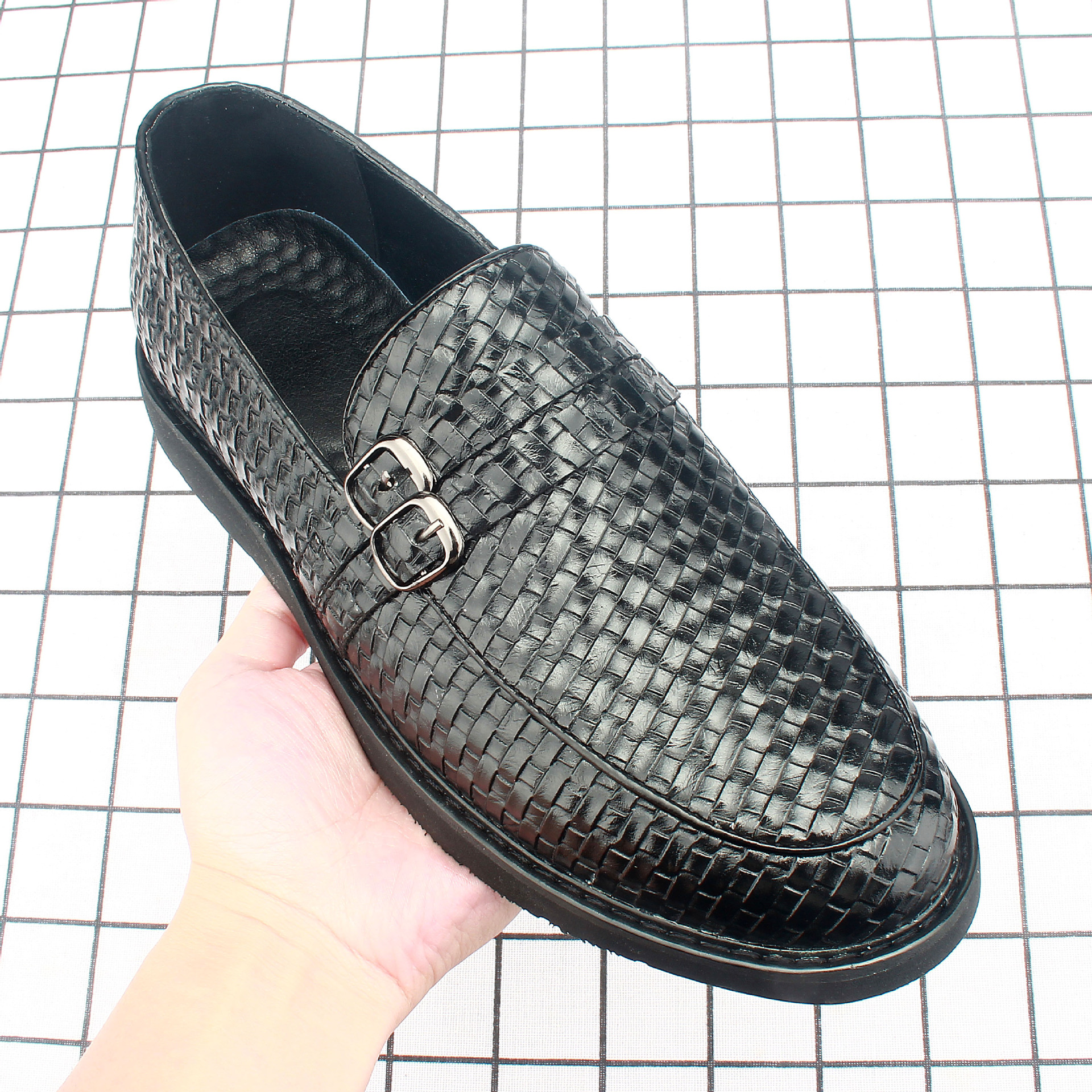 ���ļ�ƤЬ͸��������ЬӢ�׺����֯����ƤЬ��ƽ�׶�����Ь366