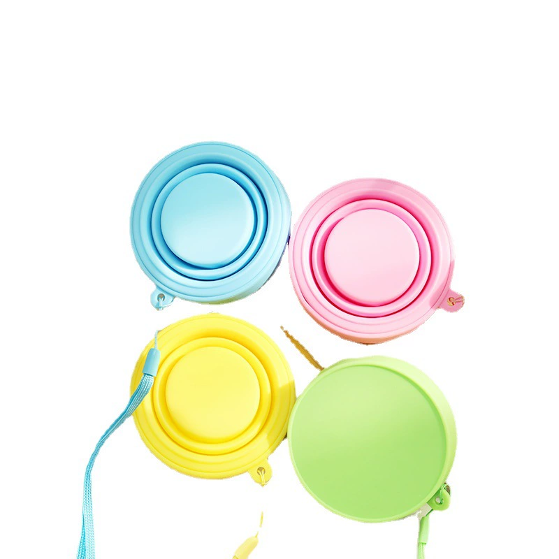 Supply Amazon pure silicone folding water cup Creative travel folding telescopic cup rinsee cup new shrinking pot
