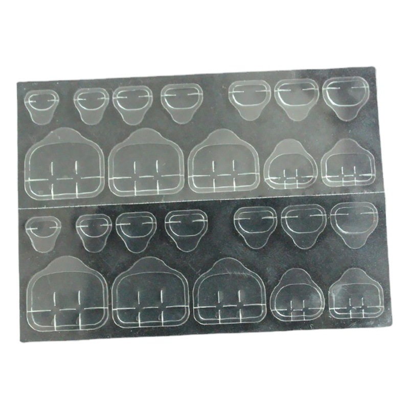 Desgaste transparente pegatinas de uñas falsas pegatinas de uñas a prueba de agua de doble cara uñas pegatinas de jalea de cristal especial
