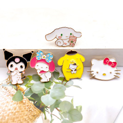 Sanrio brooch cartoon Cinnamoroll cute Kuromi multifunctional scarf clip oil-drop metal pin jewelry