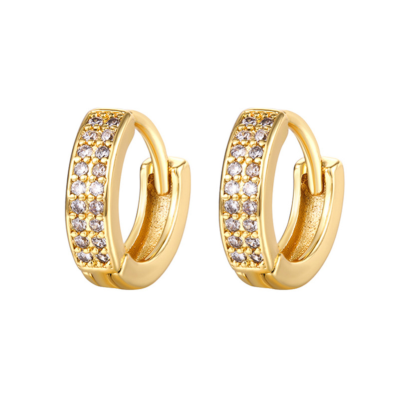 Simple Style Oreille Boucle De Cuivre Micro Incrusté Zircon Boucles D'oreilles display picture 3