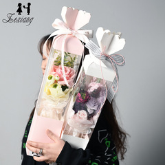 七夕情人節長方形禮盒鮮花包裝盒花束裝飾盒糖衣炮彈花盒空盒批發