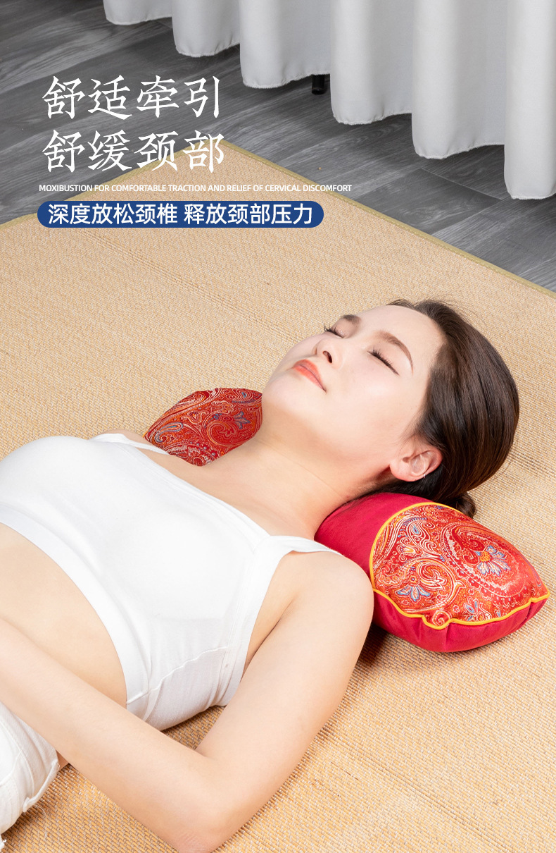 Mugwort Bone Pillow Ai Ye Cervical Neck Pillow Unheated Green Coarse Cloth Support Cushion key features