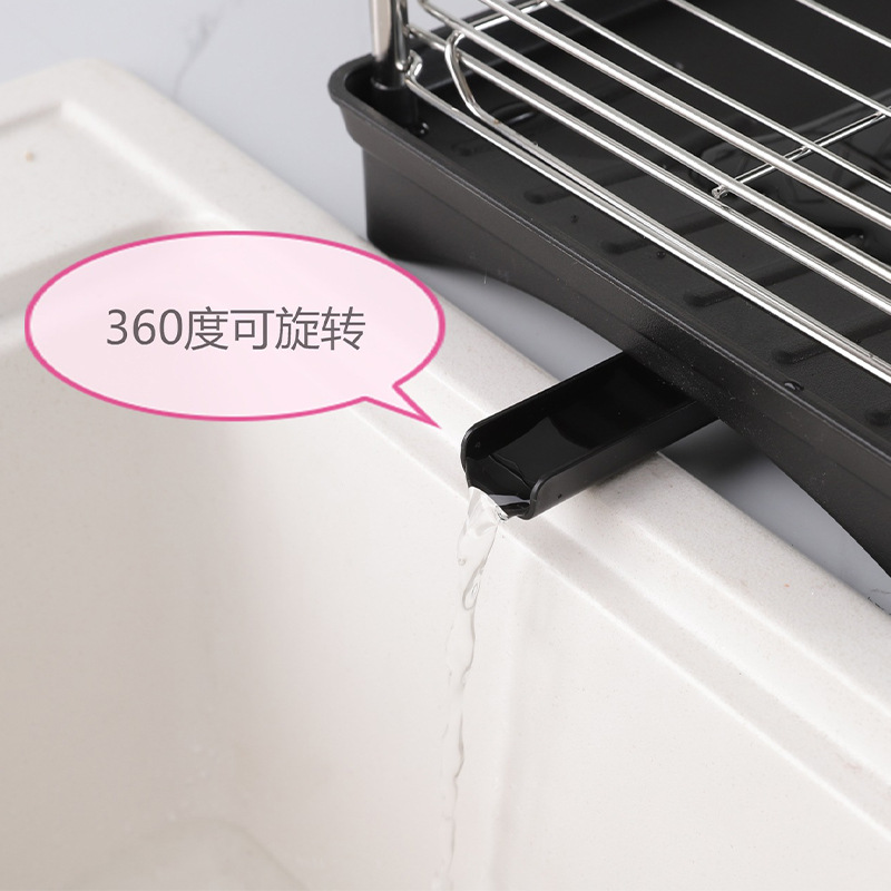 Estante de doble capa de drenaje de la cocina estante de almacenamiento de múltiples capas de gran capacidad de drenaje plato estante de almacenamiento y acabado de la cubierta de la olla