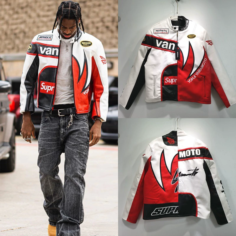 Новая куртка из кожи мотоциклетного стиля Harley для мужчин и женщин, одинаковый стиль с хлопком ретро мотоциклетная одежда тяжелой промышленности вышивка плюс кожаная куртка
