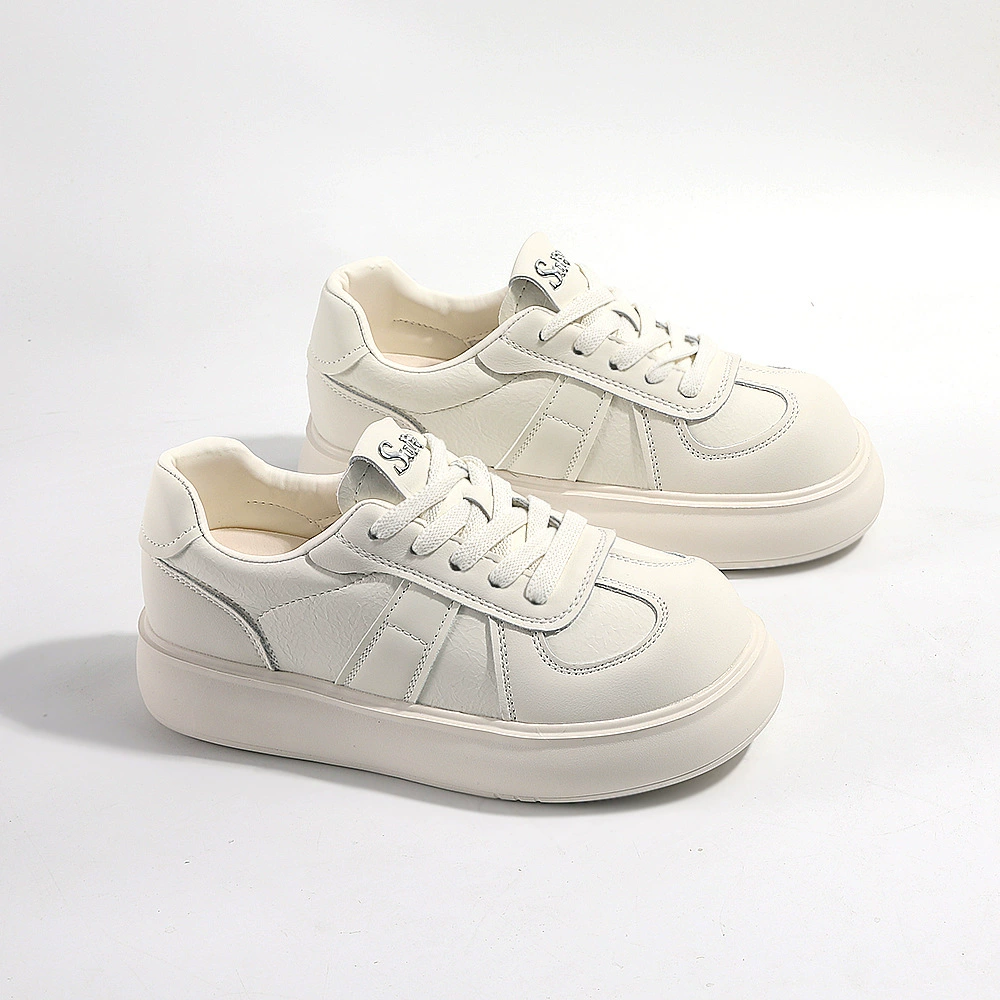 Туфли для моральных тренировок из натуральной кожи, весна 2024, кроссовки на толстой подошве, спортивные белые туфли на плоской подошве, женские туфли Форрест Гамп, повседневная женская обувь 5027