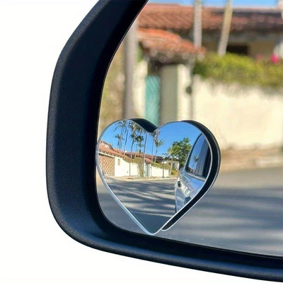 View Rotating Peach Heart Glass – Large field of view rear view auxiliary mirror