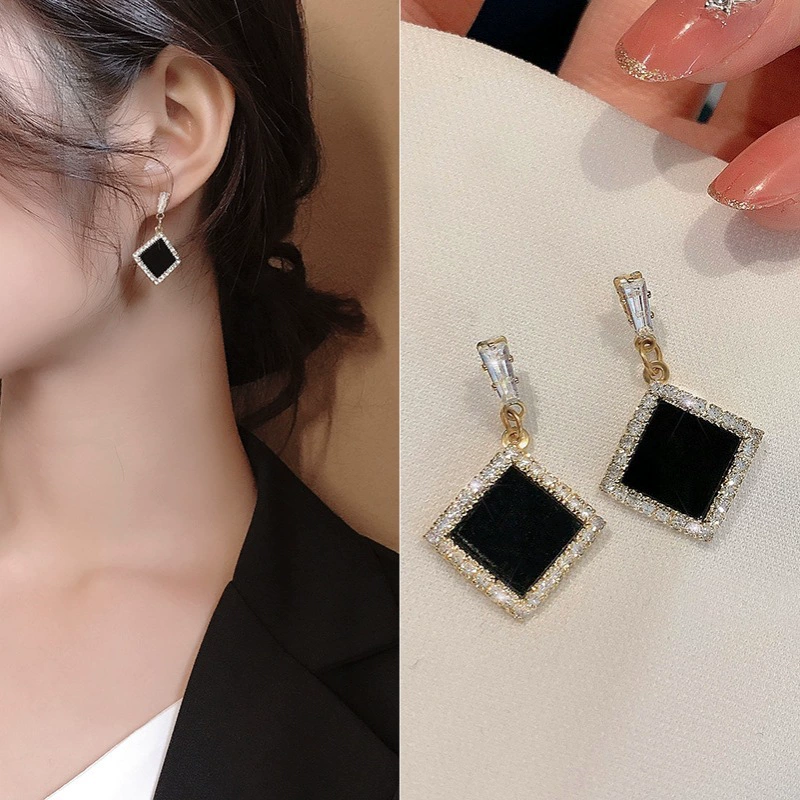 Серьги, серебряные иглы, стиль Шанель, серебро 925 пробы, легкий роскошный стиль, высококачественный стиль