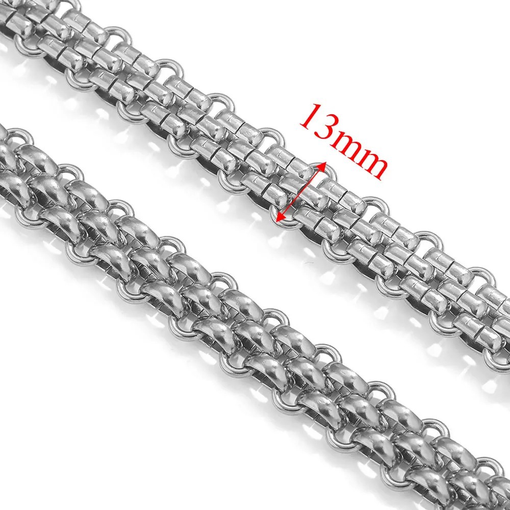 Acero inoxidable Hip Hop Heavy Metal Cadena gruesa grande Acero de titanio DIY Moda europea y americana Cadena semiacabada Cadena de bolso hecha a mano