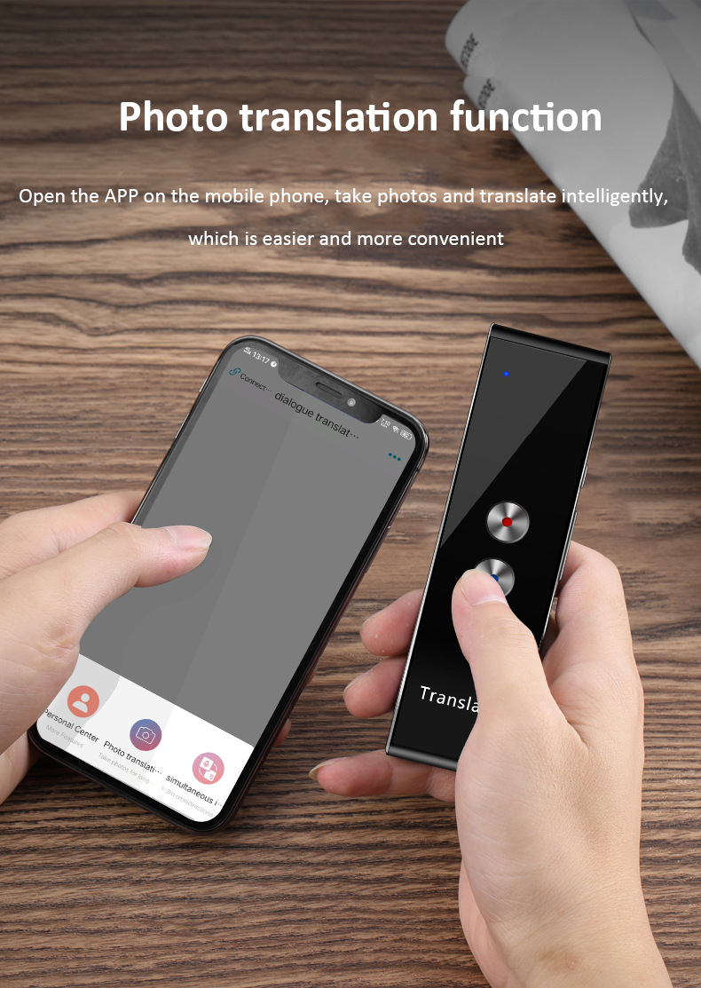 Intelligent voice offline translation machine, a portable translation tool for traveling abroad, a photo translation wonder, simultaneous recording and mutual translation undefined