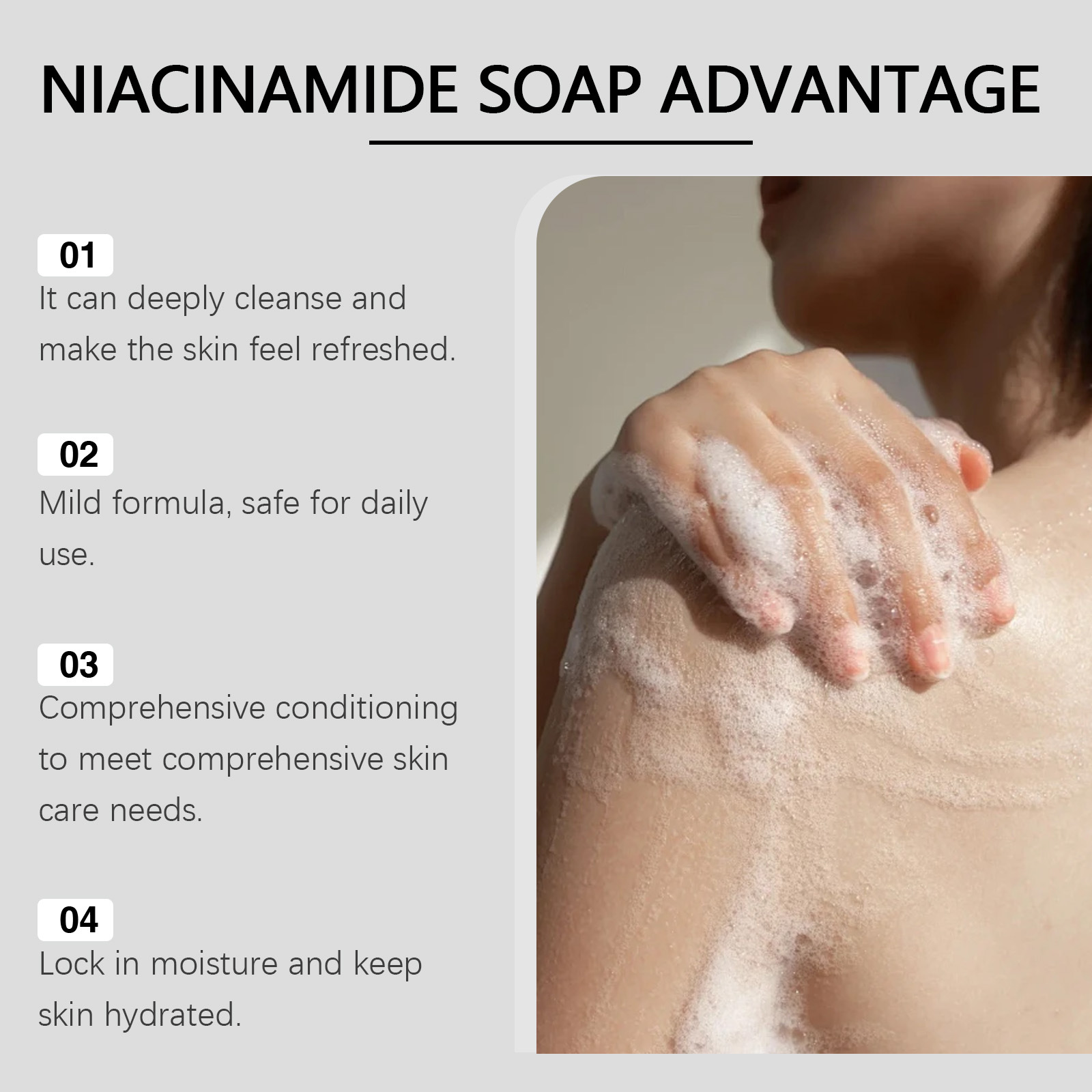 Bamboo Charcoal Cleansing Soap, Body Cleansing, Moisturizing, Skin Care, Refreshing and Rejuvenating Bath Soap_voghion.com