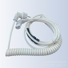 欧规插直头H05BQ-F 3G1.0MM²弹簧线螺旋电线电缆线SR头弯C13尾