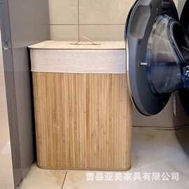 厂家批发竹编大号脏衣篮家居卧室床边收纳筐可折叠落地杂物脏衣篮