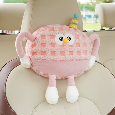 for Women – Waist support - plush-little-monster-headrest-check-pink