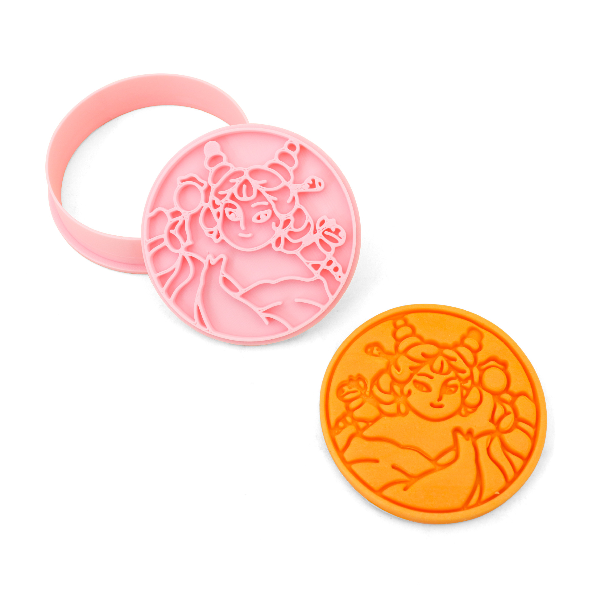 Molde de galletas de Nezha simulado, herramientas de repostería con diseños de dibujos animados de Ao Bing, Ao Guang, Shen Gongbao, Shijin y Bestia del Límite de la Emperatriz