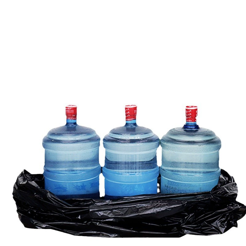 Big extra large black plastic disposable garbage bag for commercial use, increased thickness